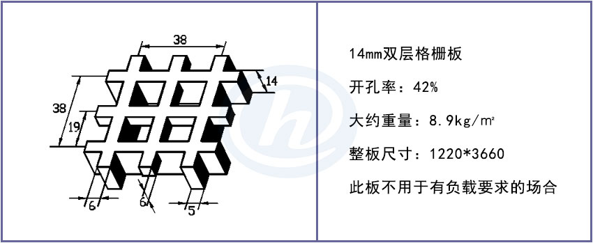 14mm双层格栅板